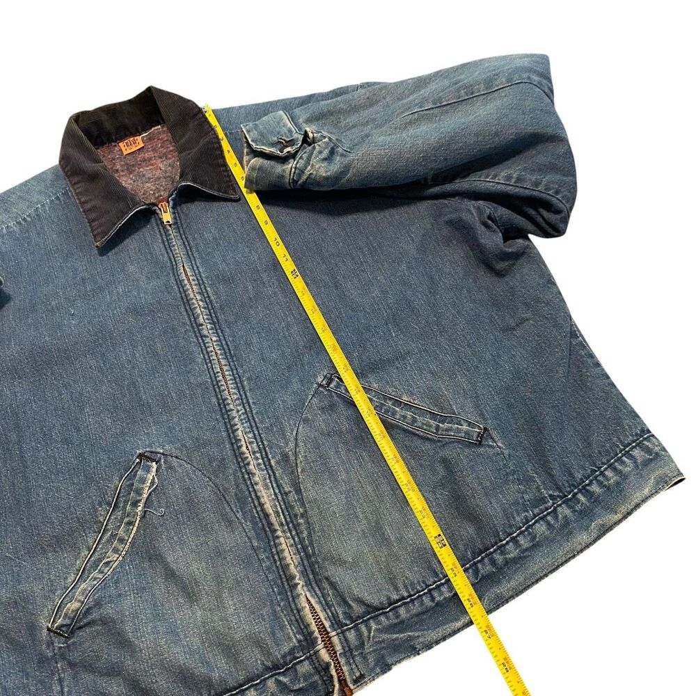 Vintage Big Ben Denim Detroit Jacket Coat Blanket Lined USA Made 70s Scoville XL - Picture 7 of 9